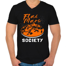 PRINTFASHION Lapos Mars elmélet - Férfi V-nyakú póló - Fekete férfi póló