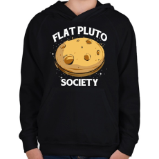 PRINTFASHION Lapos Pluto elmélet - Gyerek kapucnis pulóver - Fekete