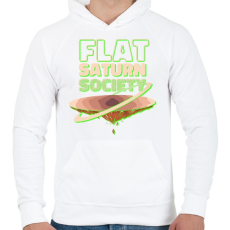 PRINTFASHION Lapos szaturnusz  - Flat Saturn - Férfi kapucnis pulóver - Fehér