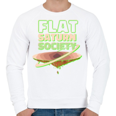 PRINTFASHION Lapos szaturnusz  - Flat Saturn - Férfi pulóver - Fehér