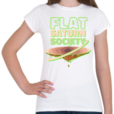 PRINTFASHION Lapos szaturnusz - Flat Saturn - Női póló - Fehér női póló