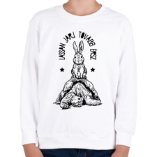 PRINTFASHION Lassan járj - Gyerek pulóver - Fehér gyerek pulóver, kardigán