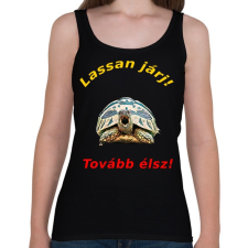 PRINTFASHION lassan járj - Női atléta - Fekete női trikó