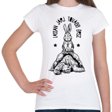 PRINTFASHION Lassan járj - Női póló - Fehér