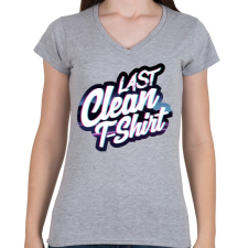 PRINTFASHION Last clean t-shirt - Női V-nyakú póló - Sport szürke női póló