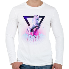 PRINTFASHION Last laser unicorn - Férfi hosszú ujjú póló - Fehér férfi póló