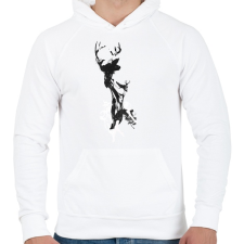 PRINTFASHION Last time I was a deer - Férfi kapucnis pulóver - Fehér férfi pulóver, kardigán