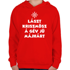 PRINTFASHION Lászt kriszmösz - Gyerek kapucnis pulóver - Piros gyerek pulóver, kardigán