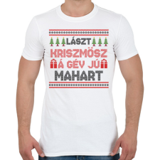 PRINTFASHION Lászt kriszmösz karácsonyi mintás fehér póló - Férfi póló - Fehér férfi póló