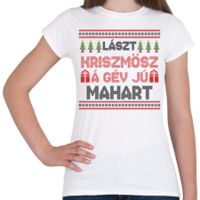 PRINTFASHION Lászt kriszmösz karácsonyi mintás fehér póló - Női póló - Fehér női póló