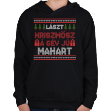 PRINTFASHION Lászt kriszmösz karácsonyi mintás fekete póló - Gyerek kapucnis pulóver - Fekete gyerek pulóver, kardigán