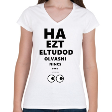 PRINTFASHION LÁTÁS TESZT - Női V-nyakú póló - Fehér női póló