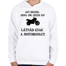 PRINTFASHION LÁTNÁD4 - Gyerek kapucnis pulóver - Fehér