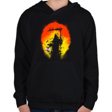 PRINTFASHION Látogatás - Gyerek kapucnis pulóver - Fekete gyerek pulóver, kardigán