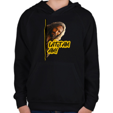 PRINTFASHION Láttam ám - Jézus mém - Gyerek kapucnis pulóver - Fekete gyerek pulóver, kardigán