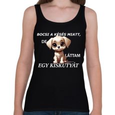 PRINTFASHION láttam egy kiskutyát - Női atléta - Fekete