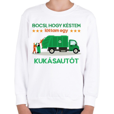 PRINTFASHION Láttam egy kukásautót - Gyerek pulóver - Fehér