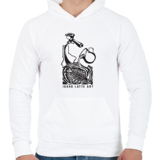PRINTFASHION Latte art - Férfi kapucnis pulóver - Fehér férfi pulóver, kardigán