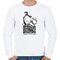 PRINTFASHION Latte art - Férfi pulóver - Fehér