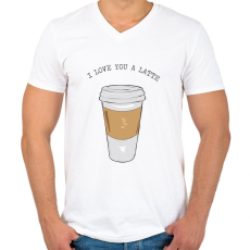 PRINTFASHION Latte - Férfi V-nyakú póló - Fehér