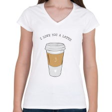 PRINTFASHION Latte - Női V-nyakú póló - Fehér női póló