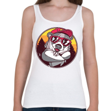 PRINTFASHION Laza borz - Női atléta - Fehér női trikó