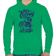 PRINTFASHION Lázadó - Férfi kapucnis pulóver - Zöld férfi pulóver, kardigán