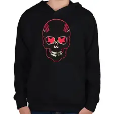 PRINTFASHION Lázadó koponya - Gyerek kapucnis pulóver - Fekete gyerek pulóver, kardigán