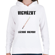 PRINTFASHION Lázadó vagyok - Női kapucnis pulóver - Fehér női pulóver, kardigán