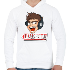 PRINTFASHION lazarbeam - Férfi kapucnis pulóver - Fehér