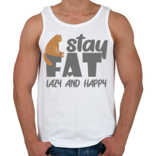 PRINTFASHION Lazy and happy - Férfi atléta - Fehér atléta, trikó