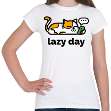 PRINTFASHION Lazy Day - Női póló - Fehér női póló