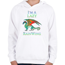 PRINTFASHION Lazy dragon - Gyerek kapucnis pulóver - Fehér