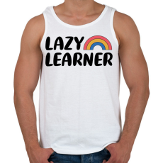 PRINTFASHION Lazy learner (Black) - Férfi atléta - Fehér