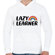 PRINTFASHION Lazy learner (Black) - Férfi kapucnis pulóver - Fehér