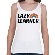 PRINTFASHION Lazy learner (Black) - Női atléta - Fehér női trikó