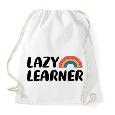 PRINTFASHION Lazy learner (Black) - Sportzsák, Tornazsák - Fehér tornazsák