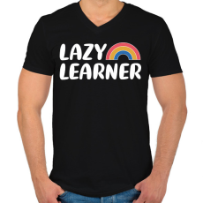 PRINTFASHION Lazy learner (White) - Férfi V-nyakú póló - Fekete