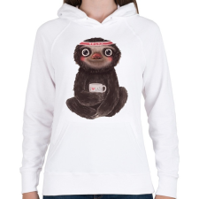 PRINTFASHION Lazy - Női kapucnis pulóver - Fehér női pulóver, kardigán