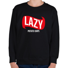 PRINTFASHION Lazy - Potato chips - Gyerek pulóver - Fekete gyerek pulóver, kardigán