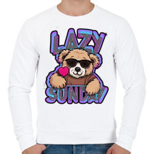 PRINTFASHION Lazy Sunday  - Férfi pulóver - Fehér férfi pulóver, kardigán