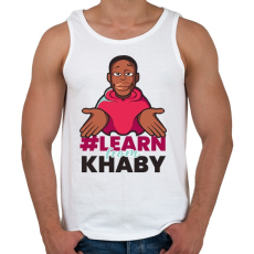 PRINTFASHION Learn from Khaby - Férfi atléta - Fehér