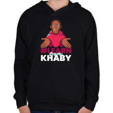 PRINTFASHION Learn from Khaby - Gyerek kapucnis pulóver - Fekete
