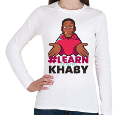 PRINTFASHION Learn from Khaby - Női hosszú ujjú póló - Fehér női póló