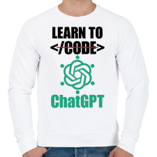 PRINTFASHION Learn to ChatGPT - Férfi pulóver - Fehér férfi pulóver, kardigán