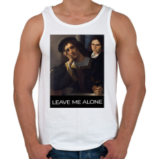 PRINTFASHION Leave me alone - Férfi atléta - Fehér