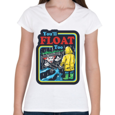 PRINTFASHION Lebegj Pennywise-szal - Női V-nyakú póló - Fehér