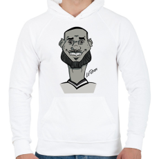 PRINTFASHION LeBron caricature - Férfi kapucnis pulóver - Fehér