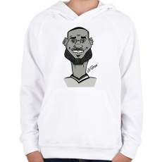 PRINTFASHION LeBron caricature - Gyerek kapucnis pulóver - Fehér