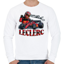 PRINTFASHION Leclerc F1 - Férfi pulóver - Fehér férfi pulóver, kardigán